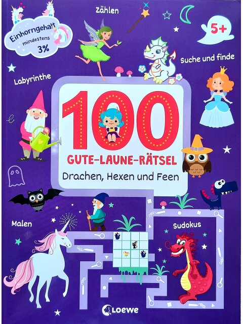 100 Gute-Laune-Rätsel - Drachen, Hexen und Feen