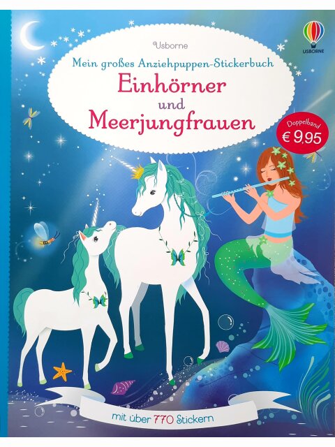 Mein großes Anziehpuppen-Stickerbuch: Einhörner und Meerjungfrauen