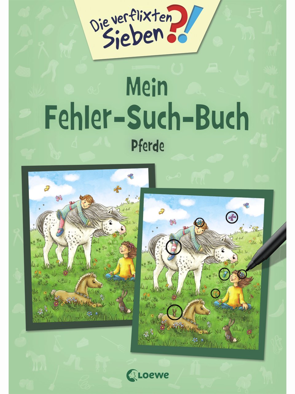 Die verflixten Sieben - Mein Fehler-Such-Buch - Pferde