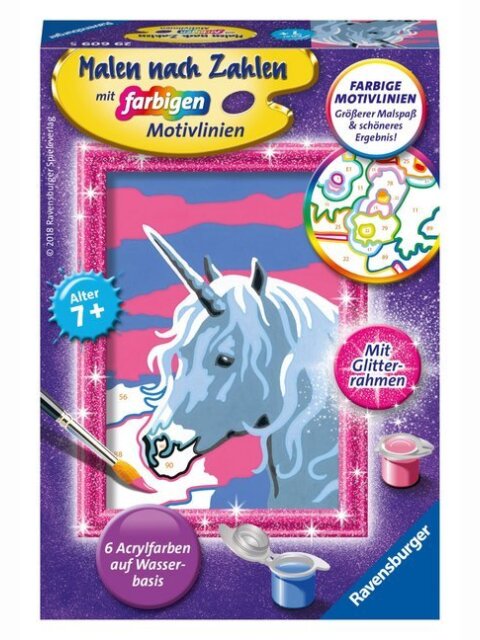 Malen nach Zahlen - Glitzer Einhorn