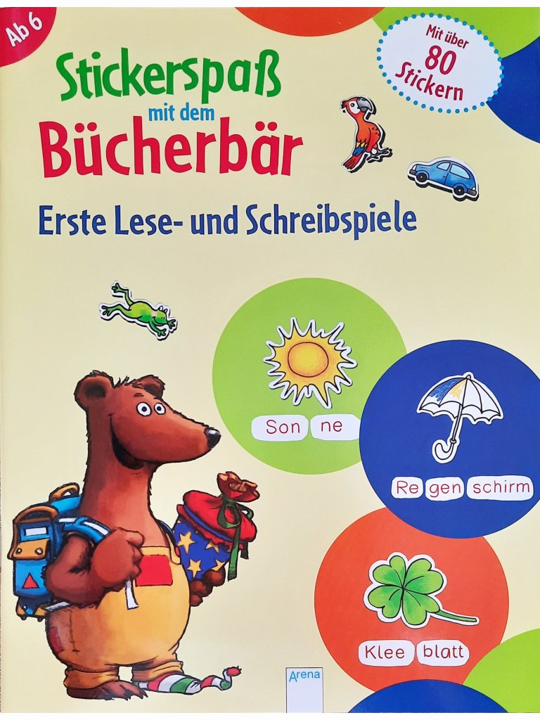 Stickerspa&szlig; mit dem B&uuml;cherb&auml;r - Erste Lese- und Schreibspiele