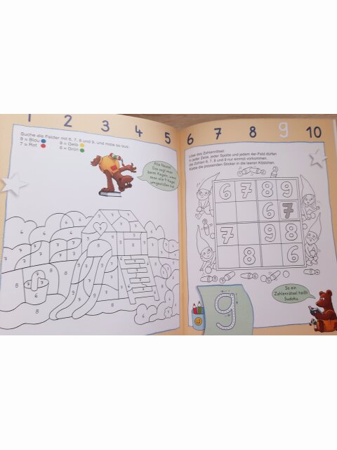 Stickerspaß mit dem Bücherbär - Zahlenspiele von 1 bis 10