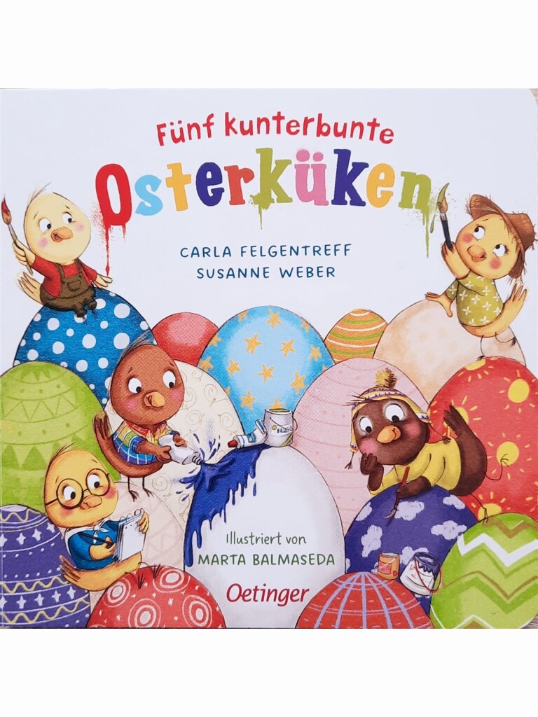 Fünf kunterbunte Osterküken