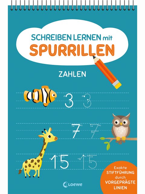 Schreiben lernen mit Spurrillen – Zahlen