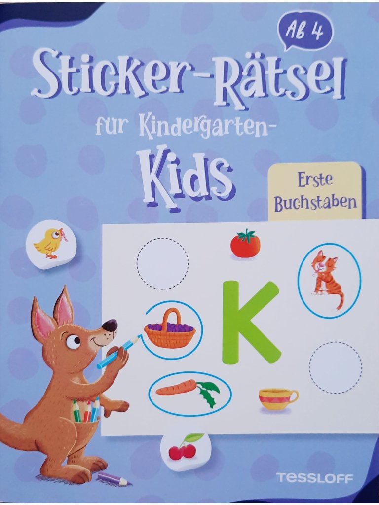 Sticker-Rätsel für Kindergarten-Kids: Erste Buchstaben