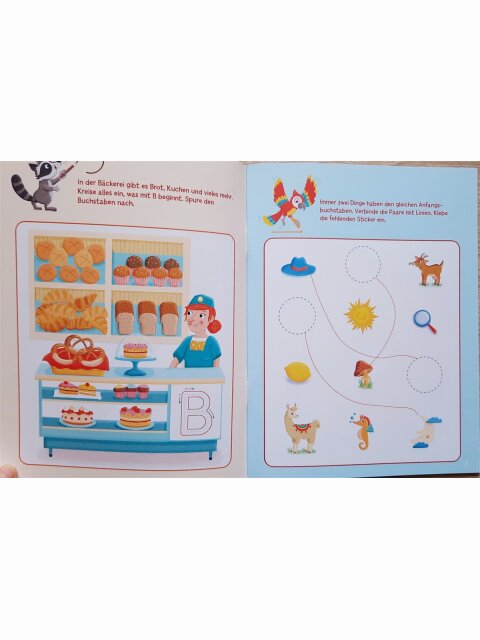 Sticker-Rätsel für Kindergarten-Kids: Erste Buchstaben