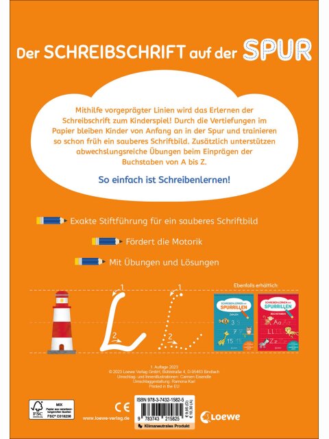 Schreiben lernen mit Spurrillen – Schreibschrift