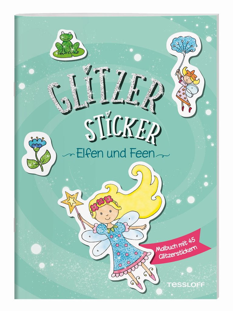 Glitzer-Sticker Malbuch: Elfen und Feen