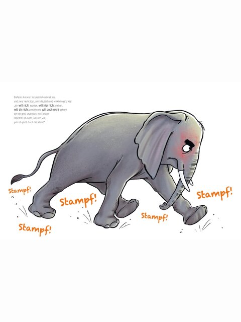 Elefant will durch die Wand
