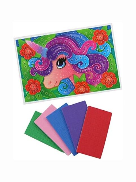 Mosaik Klebebild Einhorn