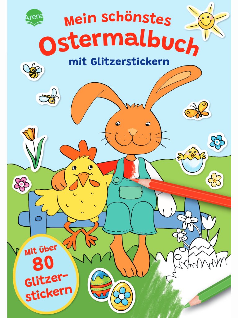 Mein sch&ouml;nstes Ostermalbuch mit Glitzerstickern