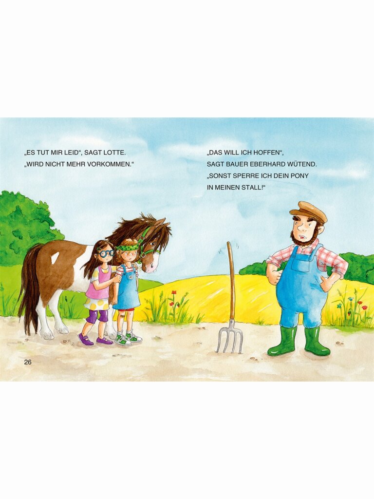 ZWEI FREUNDINNEN UND EIN FRECHES PONY – Leselöwen 1. Klasse Großbuchstaben