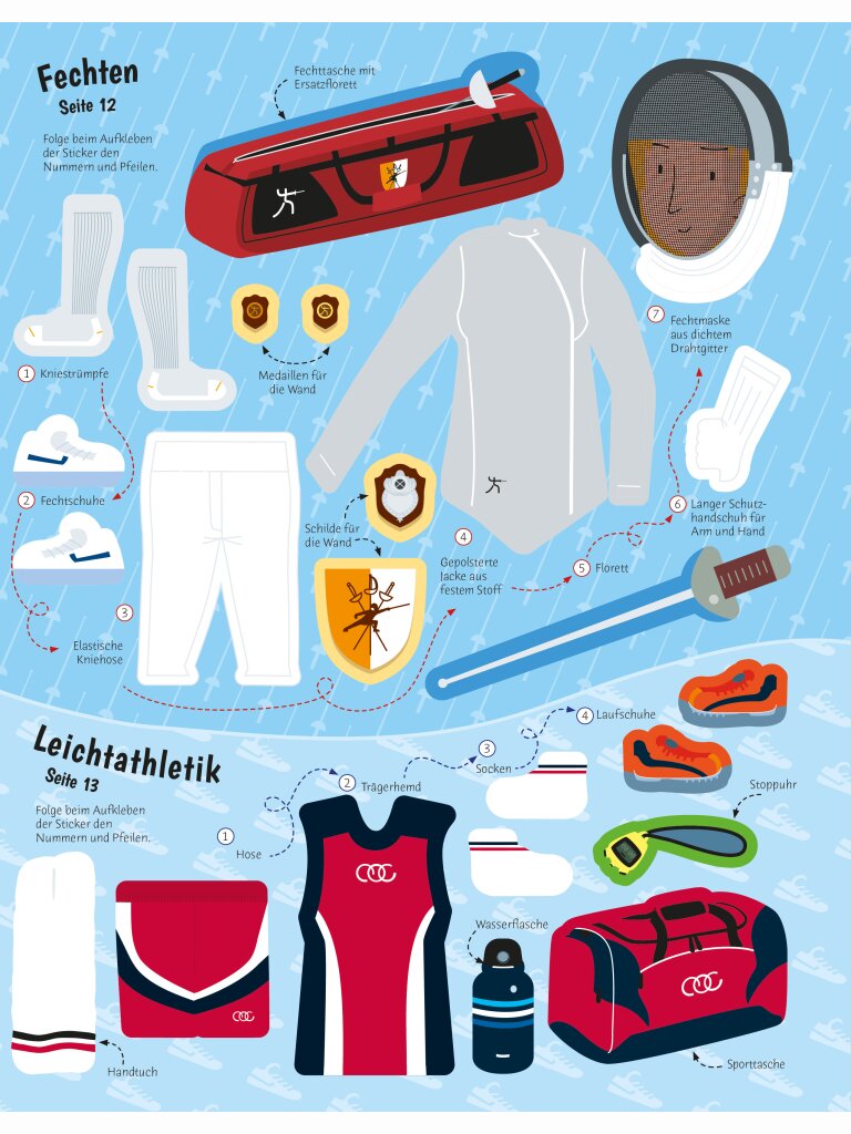 Mein Anzieh-Stickerbuch: Sportarten aus aller Welt
