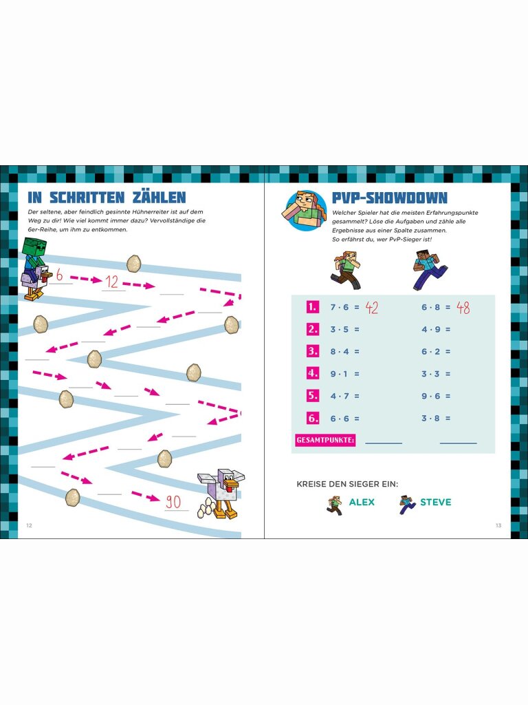 Mathe für Minecrafter – Mein extrastarkes Übungsbuch (3./4. Klasse)