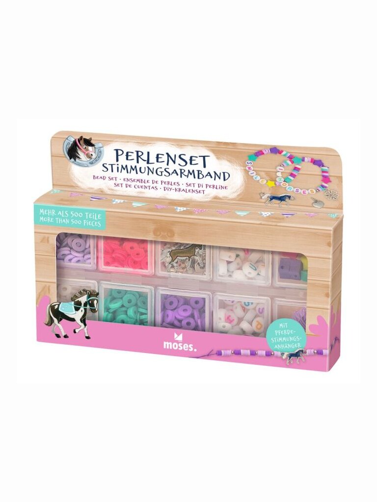 Perlenset Stimmungsarmband Pferde