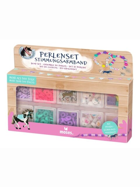 Perlenset Stimmungsarmband Pferde
