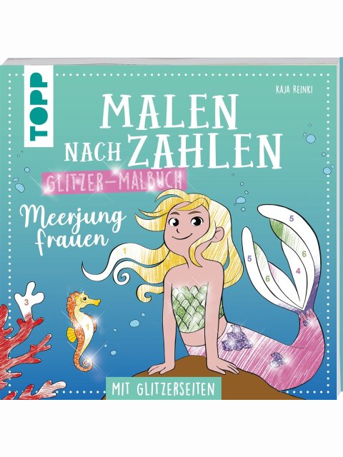 Malen nach Zahlen Glitzer-Malbuch Meerjungfrauen