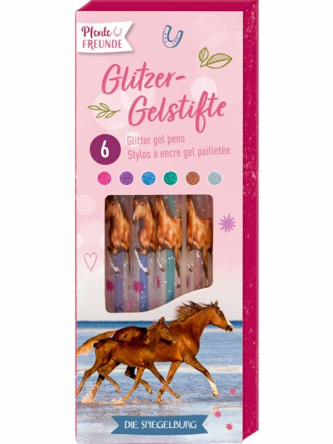 Glitzer-Gelstifte Pferdefreunde