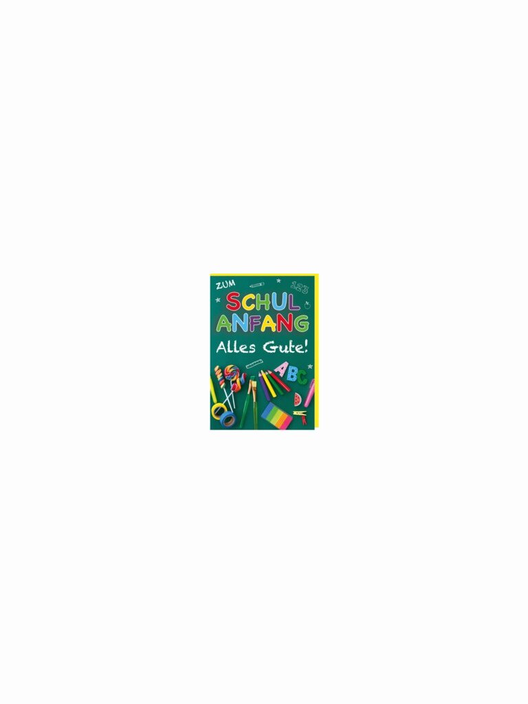 Glückwunschkarte Schulanfang – Alles Gute