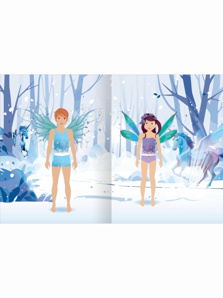 Sticker-Anziehpuppen Metallic – Winterfeen
