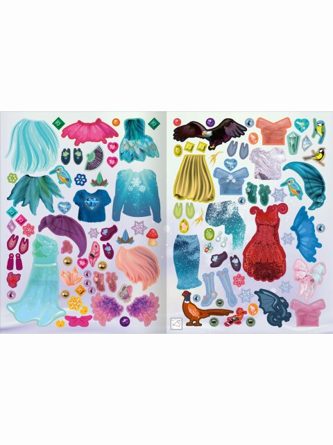 Sticker-Anziehpuppen Metallic – Winterfeen