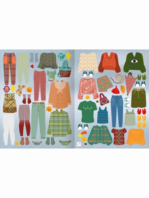 Sticker-Anziehpuppen Metallic – Im Herbst