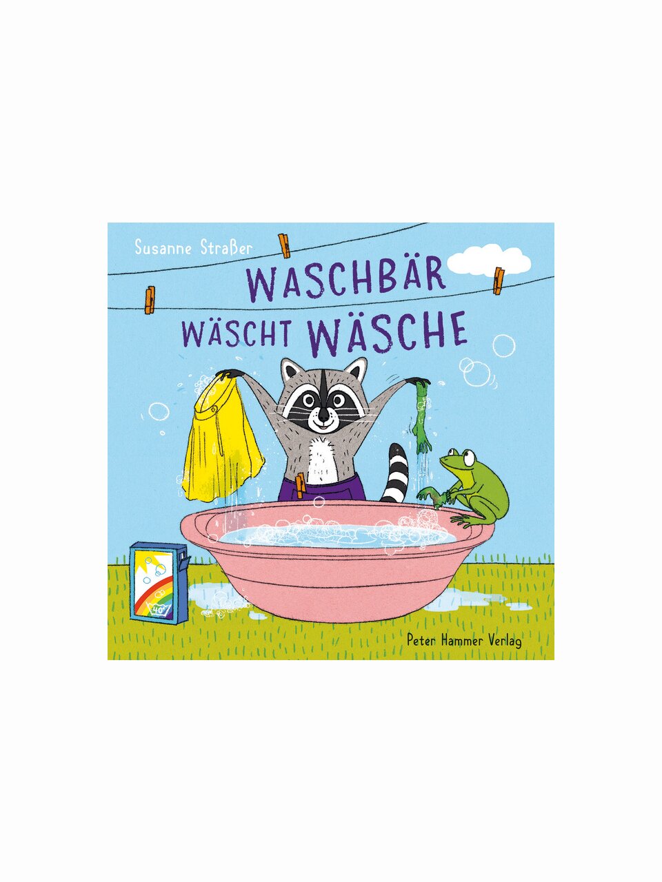 Waschbär wäscht Wäsche