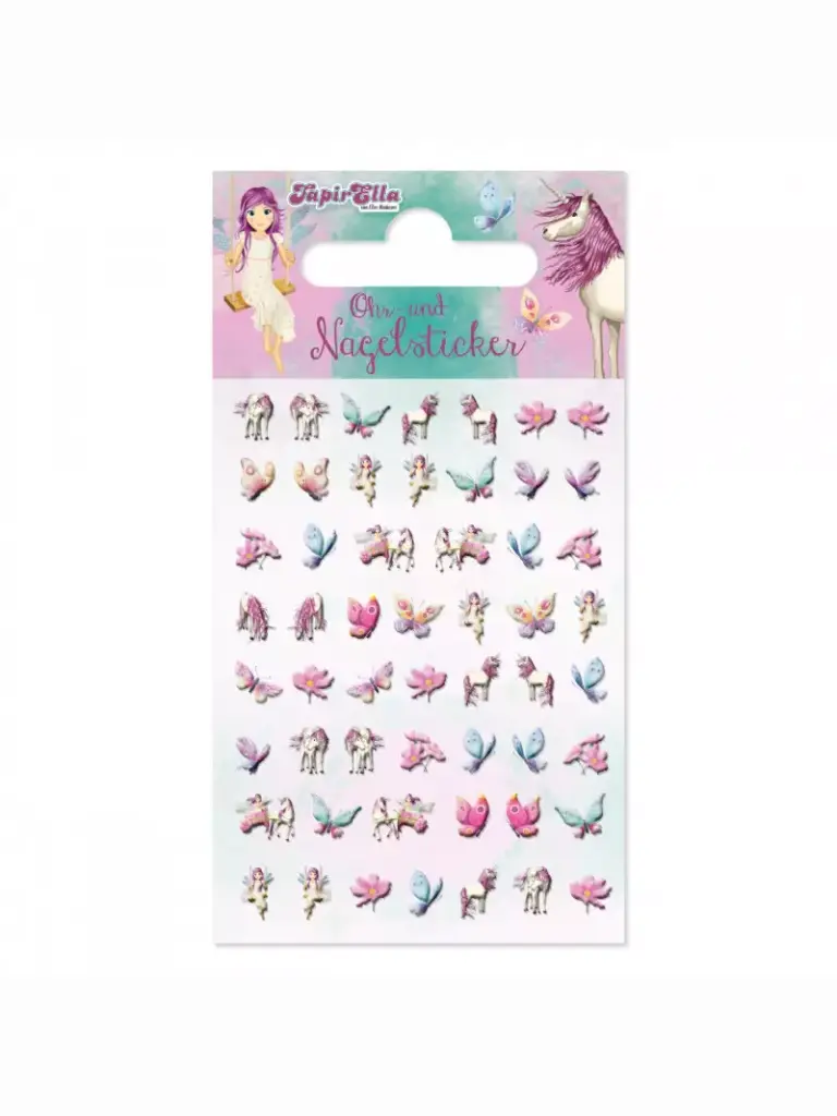 Ohr- und Nagelsticker Einhorn und Elfe