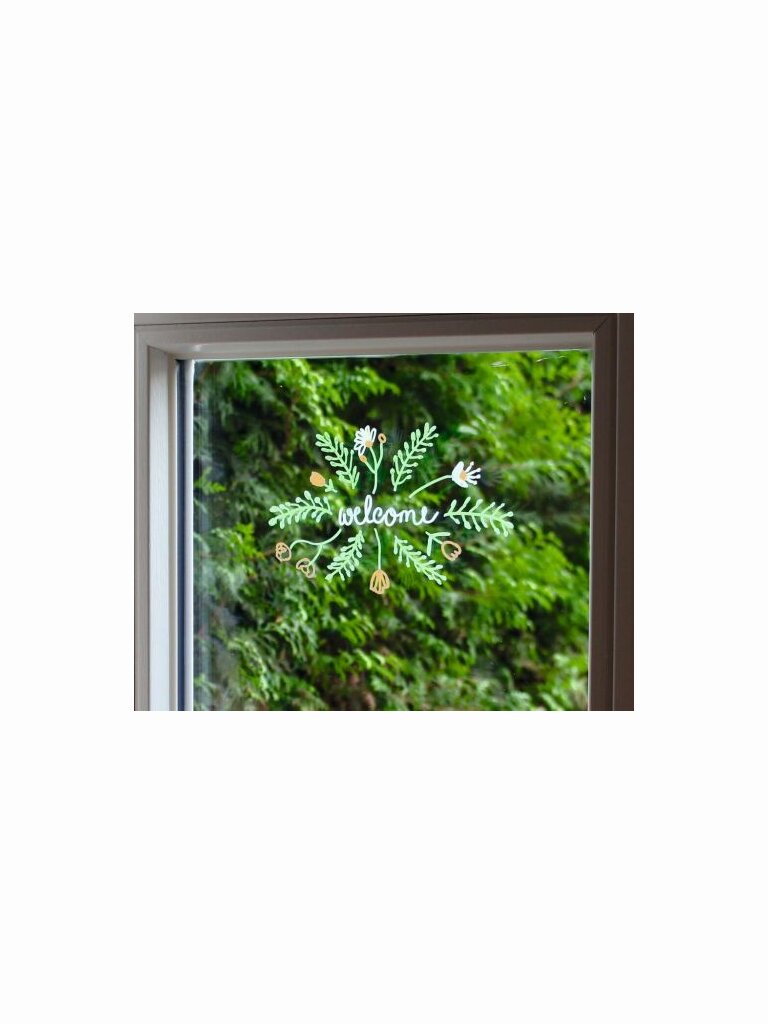 Blatt & Blüte Kreide-Glasmarker 3er Set