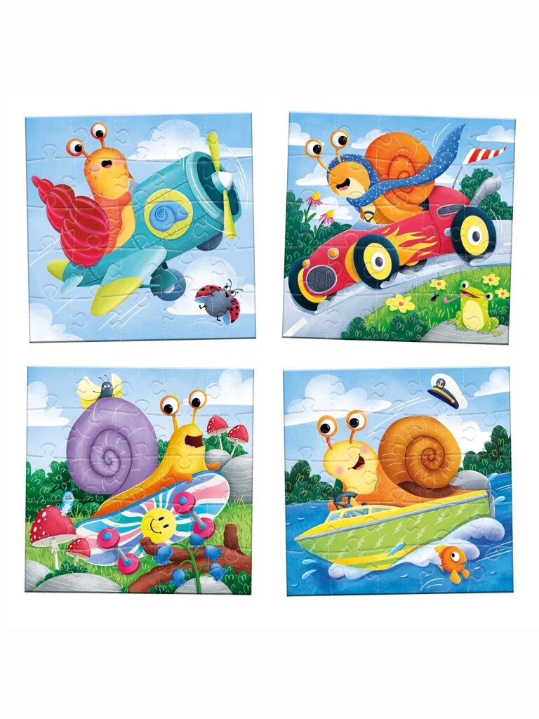 Schnelle Schnecken – 4 Puzzles