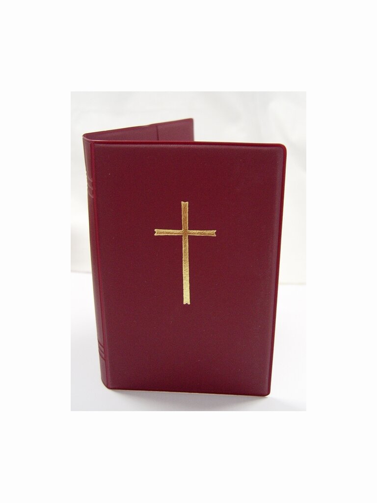 Gotteslobhülle weinrot mit Kreuz gold