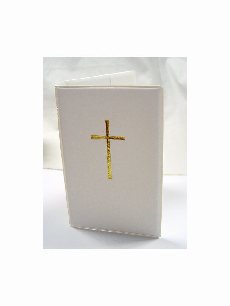 Gotteslobhülle weiß mit Kreuz gold