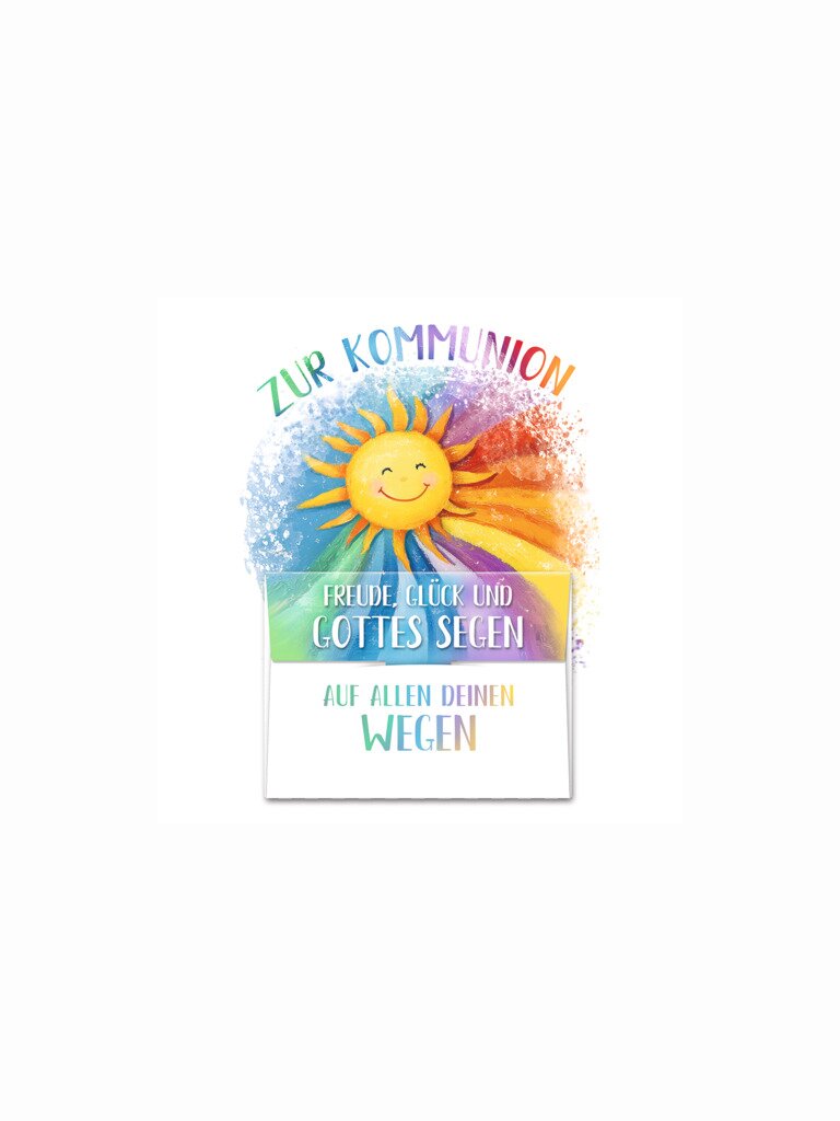 Glückwunschkarte Kommunion – Sonne (mit...