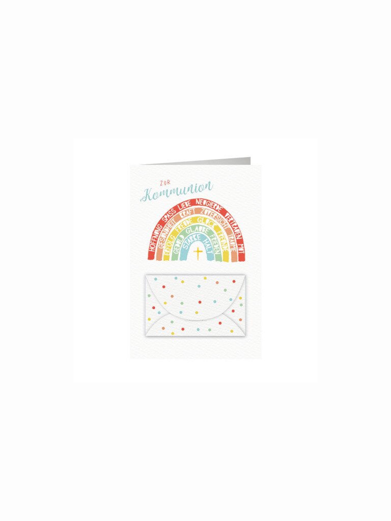 Glückwunschkarte Kommunion – Regenbogen (mit...