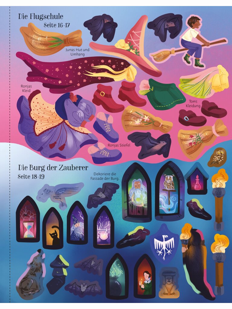 Mein Anziehpuppen-Stickerbuch – In der Zauberschule