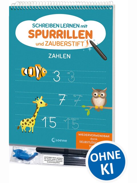 Schreiben lernen mit Spurrillen und Zauberschrift – Zahlen