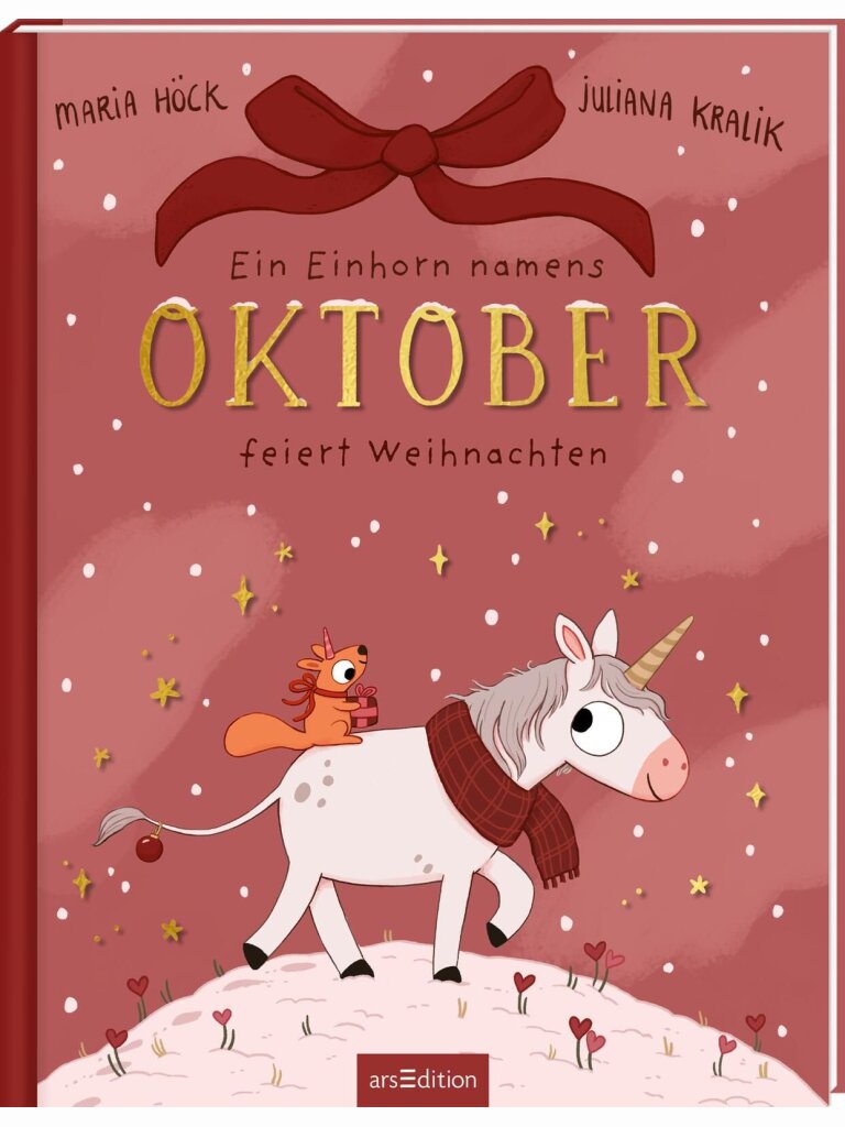 Ein Einhorn namens Oktober feiert Weihnachten